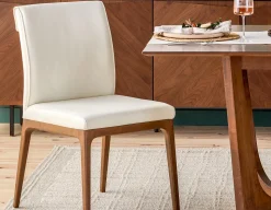 EVA 100% leather modern dining chair