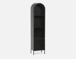 EVANS fir wood and metal wine cabinet