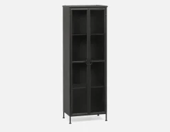 EVANS fir wood and metal wine cabinet