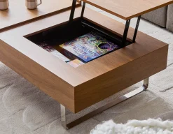 EVO walnut veneer lift-top storage coffee table 120 cm