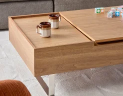 EVO walnut veneer lift-top storage coffee table 120 cm
