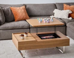 EVO walnut veneer lift-top storage coffee table 120 cm