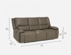 FAOUZI leather contemporary power recliner sofa