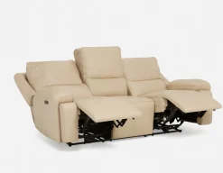 FAOUZI leather contemporary power recliner sofa