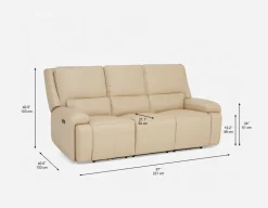 FAOUZI leather contemporary power recliner sofa