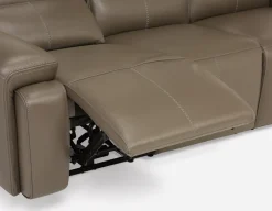 FAOUZI leather contemporary power recliner sofa