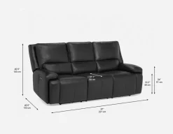 FAOUZI leather contemporary power recliner sofa
