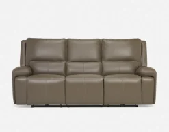 FAOUZI leather contemporary power recliner sofa