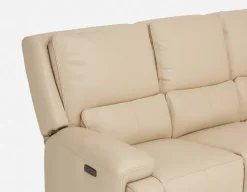 FAOUZI leather contemporary power recliner sofa
