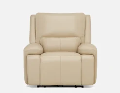 FAOUZI leather contemporary power recliner armchair