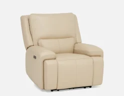 FAOUZI leather contemporary power recliner armchair