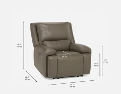 FAOUZI leather contemporary power recliner armchair