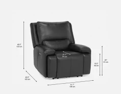 FAOUZI leather contemporary power recliner armchair