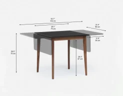 FINA modern contemporary dining table with 2 drop leaf extension 74cm to 134cm
