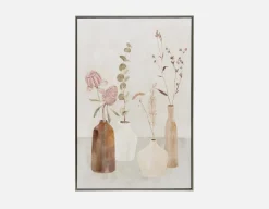 FLORA II framed hand embellished giclée 80x80cm