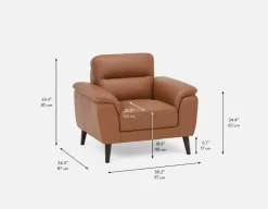 GAMARRA 100% leather contemporary armchair