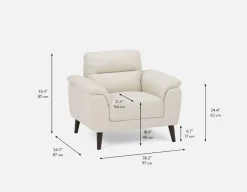 GAMARRA 100% leather contemporary armchair