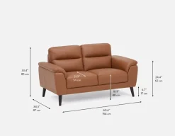GAMARRA 100% leather modern contemporary loveseat