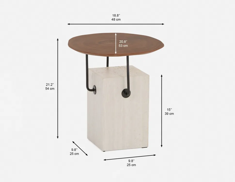 GENNY modern contemporary end table 48cm