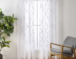 GEO set of 2 sheer curtain panels