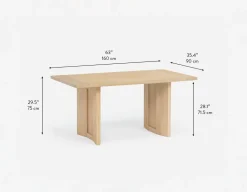 GILLIS modern farmhouse acacia wood dining table 160 cm