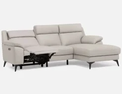 GIRONA 100% leather power reclining right-facing sectional sofa