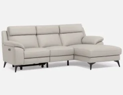 GIRONA 100% leather power reclining right-facing sectional sofa