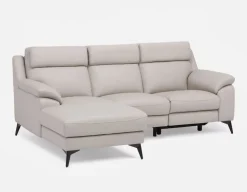 GIRONA 100% leather power reclining left-facing sectional sofa