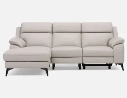 GIRONA 100% leather power reclining left-facing sectional sofa