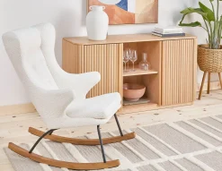 GUYAN faux shearling rocking armchair
