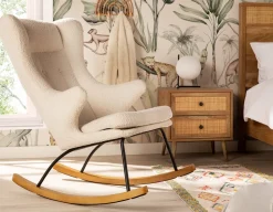 GUYAN faux shearling rocking armchair