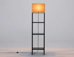 HALDEN standing lamp with 3 tier shelves