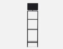 HALDEN standing lamp with 3 tier shelves