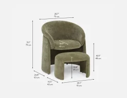 HANCHA modern accent chair with ottoman