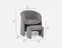HANCHA modern accent chair with ottoman