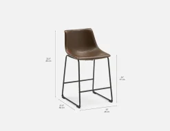 HAYDEN retro-modern counter stool with backrest 61 cm