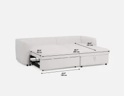JANICE modern interchangeable storage sectional sofa-bed