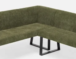 JASON industrial-modern dining corner bench with backrest