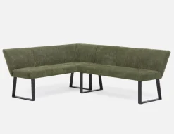 JASON industrial-modern dining corner bench with backrest