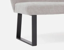 JASON industrial-modern dining corner bench with backrest