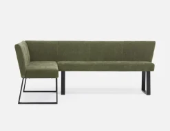 JASON industrial-modern dining corner bench with backrest