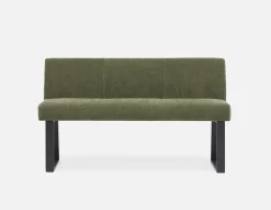 JASON industrial-modern dining bench with backrest