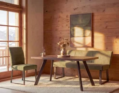 JASON industrial-modern dining bench with backrest