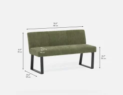 JASON industrial-modern dining bench with backrest