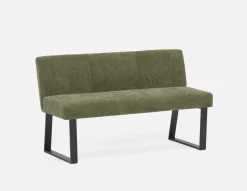 JASON industrial-modern dining bench with backrest
