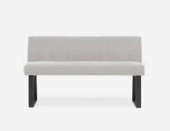 JASON industrial-modern dining bench with backrest