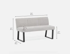 JASON industrial-modern dining bench with backrest