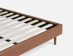 JAVIER mid-century modern 100% leather king size bed