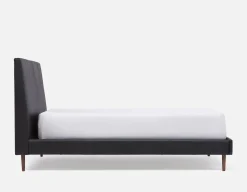 JAVIER mid-century modern 100% leather king size bed