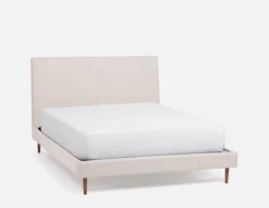JAVIER mid-century modern 100% leather king size bed